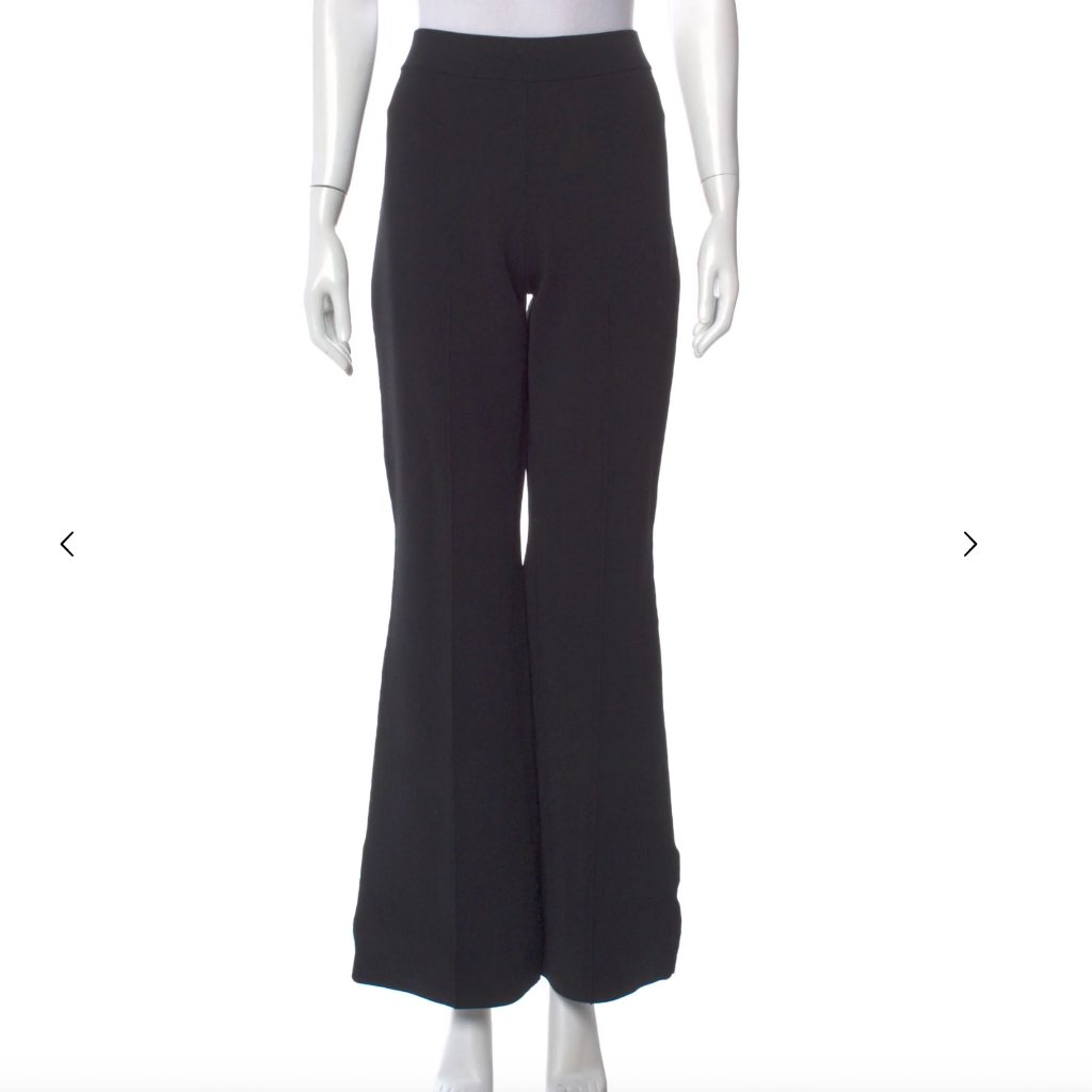 New Apiece Apart Hana Ponte Knit Pull On Full Flare Pants Black Size Large L